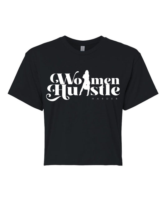 Women Hustle Harder Crop Top